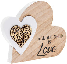 Load image into Gallery viewer, Sentiments Double Heart Plaque - Love
