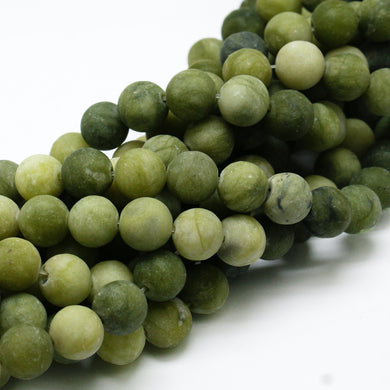 Natural Frosted Taiwan Jade 8mm Gemstone Loose Beads Round