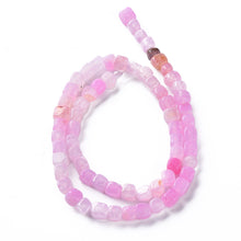 Load image into Gallery viewer, Strand of 60+ Natural Agate Dyed 6 – 8mm Cube Beads - Pink