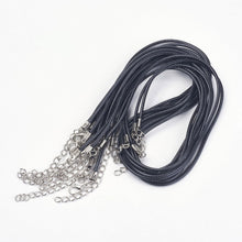 Load image into Gallery viewer, Imitation Leather Necklace 2mm Cord Black Pack of 10