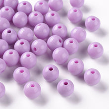 Load image into Gallery viewer, Pack of 70 Opaque Acrylic 10mm Round Large Hole Beads - Lilac