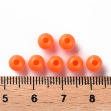 Load image into Gallery viewer, Pack of 200 Opaque Acrylic 6mm Round Large Hole Beads - Orange