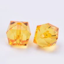 Load image into Gallery viewer, Acrylic Faceted Cube Beads 10mm Pack of 100 – Orange