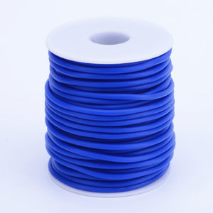 Rubber Hollow Tube Cord Blue 5M Continuous Length 2mm Thick