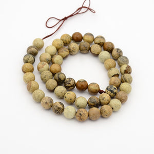 60+ Natural Picture Jasper  Loose Beads Round 6mm