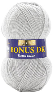 Hayfield Bonus DK Double Knitting, Light Grey Mix (814), 100g by Sirdar