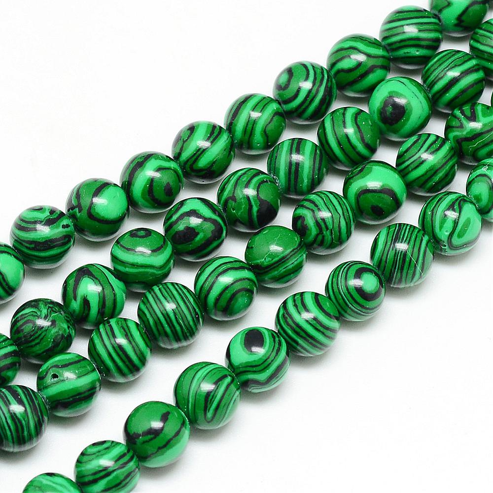 Synthetic Malachite Loose Beads Gemstone 6mm