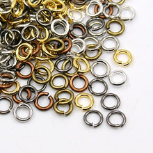 Load image into Gallery viewer, Packet of 300+ Mixed Colour Plated Iron 8 x 1mm Jump Rings