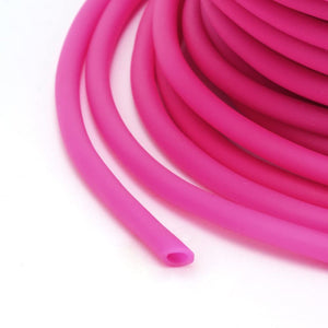Rubber Hollow Tube Cord Pink 3M Continuous Length 4mm Thick