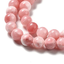 Load image into Gallery viewer, Natural Green Jade Beads Strands, Dyed, Round, Light Coral, 8mm