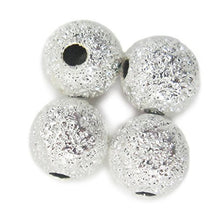 Load image into Gallery viewer, 100 Stardust Silver Brass Metal 4mm Spacer Beads Round Hole 1mm