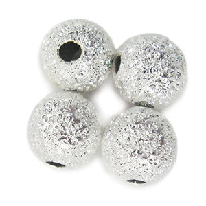 100 Stardust Silver Brass Metal 4mm Spacer Beads Round Hole 1mm