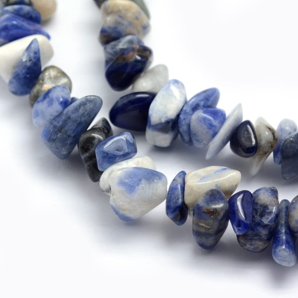 32'' Strand Tumbled Gemstone Sodalite Chip Beads