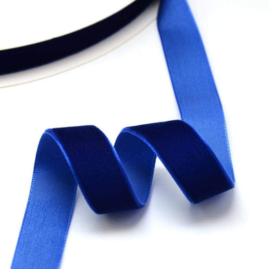 5 Meters Single Faced Velvet Ribbon 9.5mm - Blue