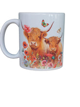 Load image into Gallery viewer, GIFTZ GALORE GIFTS &amp; CRAFT SUPPLIES Custom Printed Highland Cattle 11oz Ceramic Coffee Mug/Tea Cup Mug-77