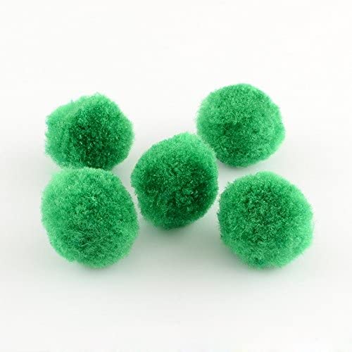 Pom Poms Yarn Fluffy Green 25mm Pack of 30+