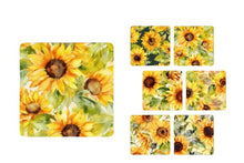Load image into Gallery viewer, Set of 6 Sunflower Square MDF Coaster - Set-16