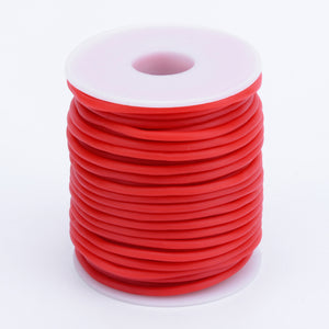Rubber Hollow Tube Cord Red 5M Continuous Length 2mm Thick