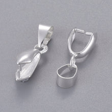 Load image into Gallery viewer, Packet 20 x Silver Plated Brass Ice Pick Pinch Bails For Pendants 20mm