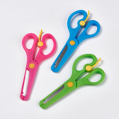 Stainless Steel and ABS Plastic Scissors, Safety Craft Scissors for Kids, Mixed Color, 13.5x6.2cm