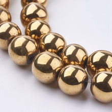 Load image into Gallery viewer, Golden Hematite (Non Magnetic) Beads Plain Round 8mm Strand of 45+