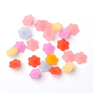 Mixed Lucite 11 x 4.5mm Flower Beads Pack Of 100+