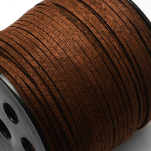 Wholesale Deal Roll of Brown Faux Suede approx 90 Metre x 3mm Thong Cord