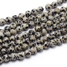 Load image into Gallery viewer, Strand of Natural Dalmation Jasper 8mm Plain Round Beads