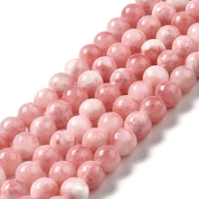Load image into Gallery viewer, Natural Green Jade Beads Strands, Dyed, Round, Light Coral, 8mm