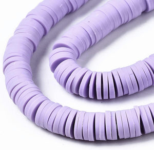 Handmade Polymer Clay Heishi Beads 6mm x 1mm ? Lilac