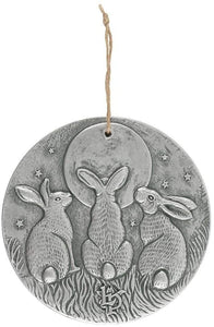 Moon Shadows Silver terracotta Plaque By Lisa Parker (12/24)