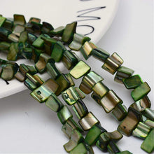 Load image into Gallery viewer, Strand of Shell Beads, Dyed Green , 8 x 8mm