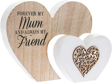 Load image into Gallery viewer, Sentiments Large Double Heart Plaque - Mum