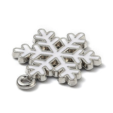 Load image into Gallery viewer, Pack of 10 Alloy White Enamel Snowflake Charms