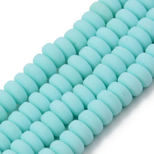 Load image into Gallery viewer, Handmade Polymer Clay Flat Round Beads 6mm x 3mm  Sky Blue