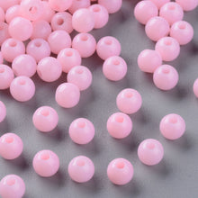 Load image into Gallery viewer, Pack of 200 Opaque Acrylic 6mm Round Large Hole Beads - Pink