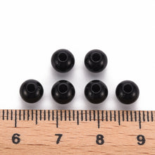 Load image into Gallery viewer, Pack of 200 Opaque Acrylic 6mm Round Large Hole Beads - Black