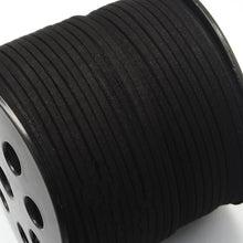 Load image into Gallery viewer, Wholesale Deal Roll of Black Faux Suede approx 90 Metre x 3mm Thong Cord