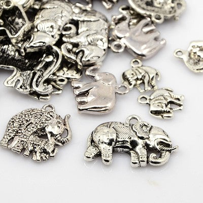 30 Gram Tibetan Antique Silver Random Shapes & Sizes Charms Elephant Pendants