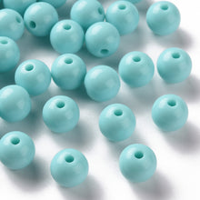 Load image into Gallery viewer, Pack of 70 Opaque Acrylic 10mm Round Large Hole Beads - Sky Blue