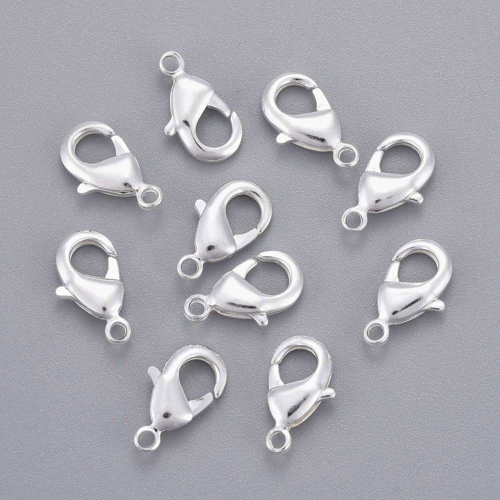 KBeads Packet of 20 x Silver Plated Alloy 7 x 12mm Lobster Clasps