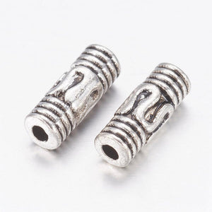 Pack of 30 Tibetan Style 8mm Antique Silver Column Spacer Beads
