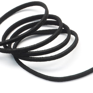 10 x Black Faux Suede 1 Metre x 3mm Thong Cord
