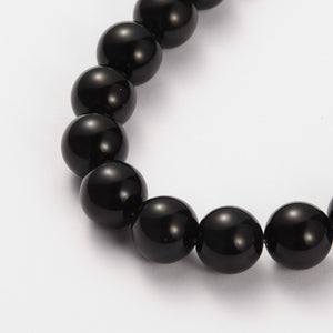8mm Round Gemstone Black Obsidian Beads Strand 15" Strand