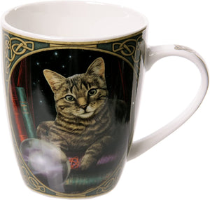 Lisa Parker Fortune Teller Cat Porcelain Mug, Tea Coffee Hot Drinks Microwave & Dishwasher Safe