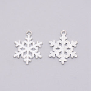 Pack of 10 Alloy Enamel Snowflake Charms