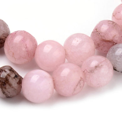 Strand of 40+ Natural Cherry Blossom Jasper Round Beads