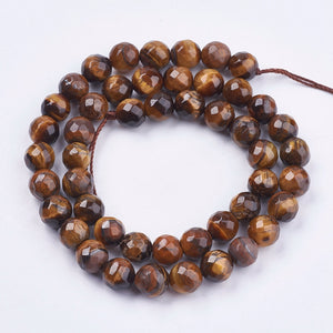 Faceted Tiger Eye Beads Plain Round 6mm Strand of 60+