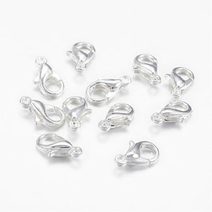 Packet Of 20 x Silver Plated Strong Quality Lobster Clasps 14mm x 8mm