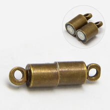 Load image into Gallery viewer, Packet of 4 x Antique Bronze Plated Brass 4 x 16mm Magnetic Clasps